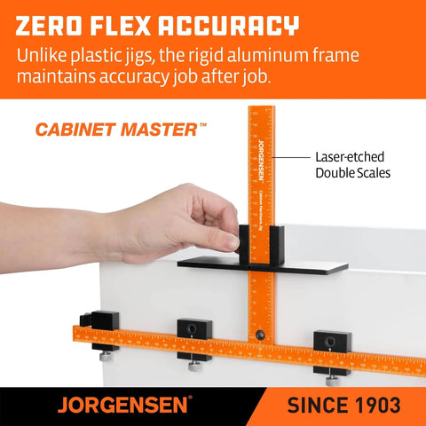 Aluminum Cabinet Hardware Jig Tool With Double Scale Template for precise knob, handle, pull installations, 5mm hole alignment.