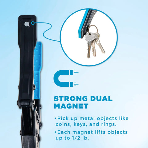 36 Inch Folding Reacher Tool For Seniors And Post Surgery Recovery, Heavy Duty Grabber Picker Upper With Magnetic Tip, Blue Gripper, Long Reach Mobility Aid For Trash And Everyday Tasks