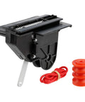 Screw Drive Carriage Pull Replacement For Garage Door Opener Plug And Play Durable Alloy Steel Fits Most Screw Drive Openers 36179RS 34107RS Aftermarket, showing components including black carriage, red pull cord, and orange rollers