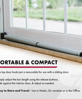Adjustable 2 In 1 Door Security Bar With Scratch Proof Grip Removable Knob Top For Sliding Doors against patio door