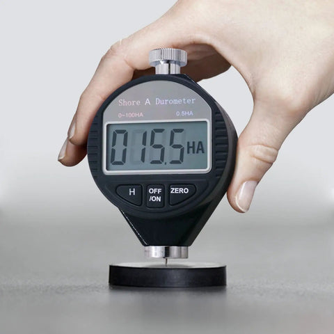 Pocket Size Shore A Hardness Meter Durometer 0-100HA Digital Tester With Large LCD Display For Rubber Leather Resin Fiber Glass Wax And More Ideal For QC And Material Testing on sample