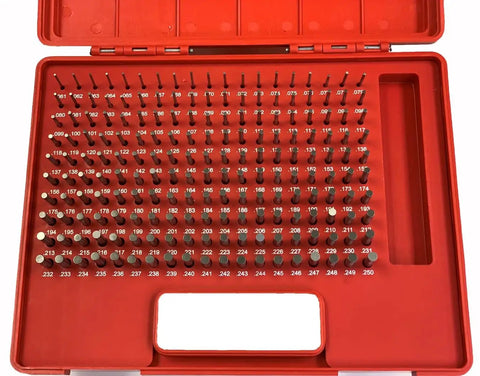 440 Piece M1 And M2 Pin Gage Set From.061 To.500 Inches With Class ZZ Tolerance For High Accuracy Measuring In Precision Machining Tools For Pros And Hobbyists, red case