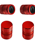 Premium Anodized Alloy Tire Valve Stem Caps 4 Pack Anti Corrosion Universal Fit For Car SUV Bike Red Durable Metal Covers