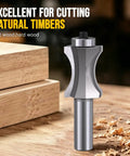 Knockout Cut Carbide Tipped Router Bit Crafting Sweet Smooth Fingernail Bevels On Fine Cabinetry Projects With Darn Solid 1/2 Inch Shank And 1 13/16 Inch Reach For Pro Woodworking Success on wooden work surface.