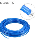 Coiled Blue PU Pneumatic Air Tubing 4mm OD By 2.5mm ID 19m Long Polyurethane Hose for air compressors and DIY projects