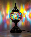 Turkish Mosaic Glass Decorative Table Lamp Handcrafted Night Light With Multicolor Beads Moroccan Lantern Inspired Home Decor