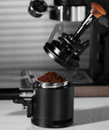 Level Up Your Daily Grind With This Legit Espresso Wdt Tool, Packed With A Flexible 54Mm Stirrer, Adjustable Ten Needle Distributor, Smart Dosing Funnel, Sturdy Stand, And Pro Barista Finish For Smooth Extractions. Close-up of 54mm espresso WDT tool over ground coffee in portafilter.