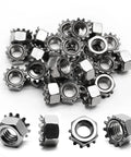 K-Lock Nuts With External Tooth Washer 10-32 Stainless Steel Kep Lock Nuts 50 Pack for machinery projects close-up view