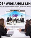 8MP USB Webcam With Microphone Crystal Clear 3264x2448 Ultra HD No Fuss 105 Degree Wide Angle Lens Plug And Play Computer Camera for meetings
