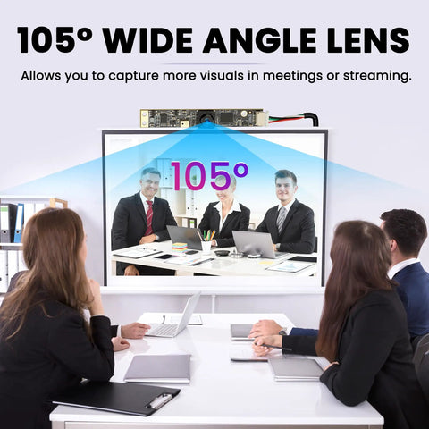 8MP USB Webcam With Microphone Crystal Clear 3264x2448 Ultra HD No Fuss 105 Degree Wide Angle Lens Plug And Play Computer Camera for meetings