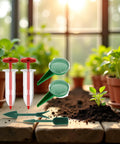 Six Pack Mini Seed Spreaders With Dibber Handheld Seed Planter Tools for Precise Garden Planting in Pots and Raised Beds