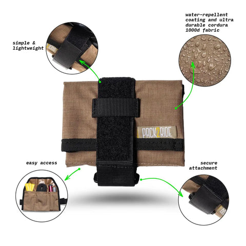 Blossom Roll Bike Saddle Bag With Three Tool Pockets And Repair Kit Organizer Water Resistant Cordura Fabric Lightweight