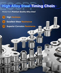High alloy steel components of the Ford 4.6L Windsor Timing Chain Kit With Crank Sprocket Tensioner And Guide Rails Built For F150 Expedition