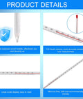 10 Pcs General Purpose Lab Thermometer 12 Inch Total Immersion Glass Liquid Thermometer For Laboratories Universities And Food And Beverage Processing Minus 20 To 150 Celsius Clear, glass tube close-up