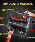 60 Amp DC Circuit Breaker for Marine and Automotive Systems IP67 Waterproof 12V to 48V Manual Reset with labeled parts