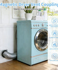 4 Inch Magnetic Dryer Vent Connector Kit with Flexible Hose and Strong Magnetic Seal in laundry room