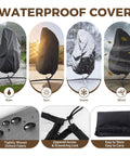 Waterproof cover for Indoor Outdoor Wicker Hanging Egg Chair With Stand Cozy Patio Swing Hammock Egg Shell Chair.