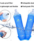 Ultralight Running Hydration Vest With Two 500ml TPU Soft Flasks, leak-proof and collapsible design, in action with water spray