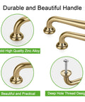 Close-up of 10 Pack Cabinet Handles Set 5 Inch 128mm Screw Spacing Champagne Bronze Solid Zinc Alloy Furniture Pulls with smooth arch design