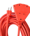 Heavy Duty Outdoor Triple Tap Extension Cord 50 Ft 14 AWG 15A 125V AC Weather Resistant Orange Molded Plug For Yard Workshop Camping