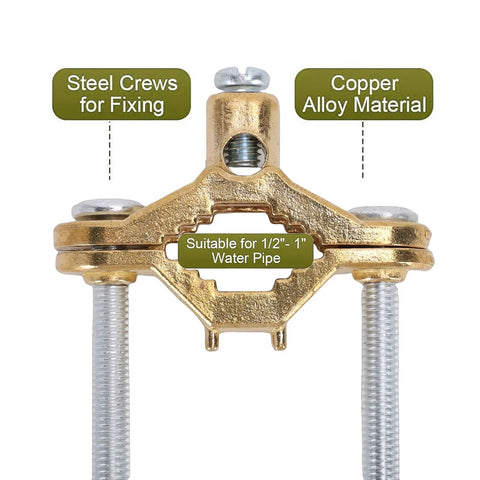 Rock Solid Copper Grounding Clamps Set 3 Pack Half To One Inch Wire Range High Conductivity Copper Alloy Ground Clamps detail view