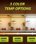 Six Pack 10 Inch Under Cabinet Lights With Digital Battery Level Display, 52 LED Rechargeable Motion Sensor Lights with three colors