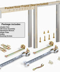 Bi-Directional Soft Close Sliding Pocket Door Rollers Kit With 1 Inch Ball Bearing Wheels, Compatible With 100, 134F, 138F, 2610F Track Series, For 100PD 1500 1560 1562 Pocket Door Hardware And 2610F Sliding Door Systems, 2 Pack shown with components
