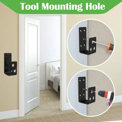 Heavy Duty 2x4 Door Barricade Brackets U Bracket For Home Garage Barn Shed Gate Security With Rust Resistant Black Coating