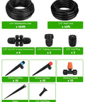 Effortless Drip Irrigation Kit With Forty Feet Of One Half Inch Mainline And One Hundred Feet Of One Quarter Inch Tubing components image