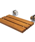 Heavy Duty 20 Inch Teak Wood Folding Shower Seat Wall Mounted Bench With Stainless Steel Frame And Chrome Hardware