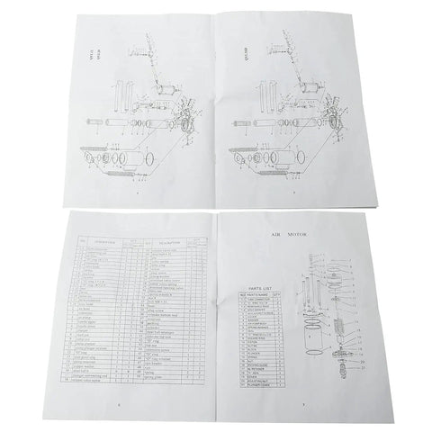 Instruction manual diagram for Beefy 20 Ton Pneumatic Air Hydraulic Bottle Jack With Manual Hand Pump For Auto Truck RV Repair Lift.