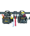 Heavy Duty Pro Framers Tool Apron With 15 Pockets And Leather Belt For One Hand Carry Handle Durable Leather Pouch System For Square Pry Bar And Framing Gear