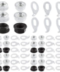 60 Pcs Bicycle Wheel Axle Nut And Safety Washer Kit with M8 M10 M16 M18 Nuts, Fasteners, and Retaining Hooks.