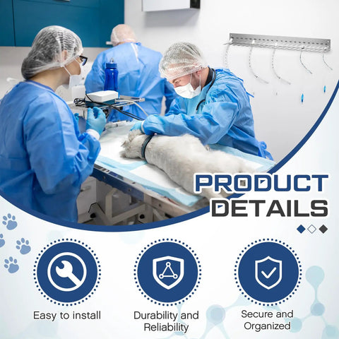 Veterinarians using Endotracheal Tube Holder Rack For Veterinary Use, Stainless Steel Wall Mount Organizer For Fast Access, Intubation Hanger.