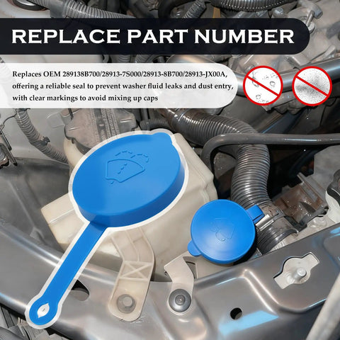 Durable Windshield Washer Fluid Cap Replacement For Nissan Titan Maxima G20 G35 And Infiniti Models installed on reservoir