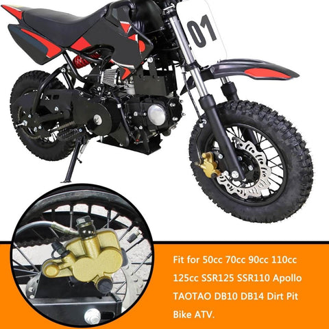 Beefed Up Front Hydraulic Disc Brake Master Cylinder Caliper Assembly With Pads For 50cc 70cc 90cc 110cc 125cc Dirt Pit Bikes And ATVs
