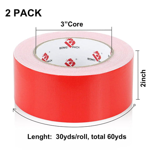 Two Pack Red Duct Tape Heavy Duty 9 Mil Thick 2 Inch By 30 Yard Roll This Workhorse Industrial Strength Tape