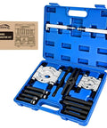 Heavy Duty 14 Piece Bearing Puller Kit 5 Ton Bearing Separator Tool For Auto Repair includes 3 inch jaws and extension screws in blue case.