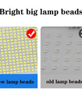 Comparison of new and old lamp beads for JUDYSSY Solar Flood Light60W100W200W, showing brighter big lamp beads.