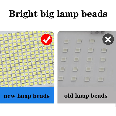 Comparison of new big lamp beads and old lamp beads for JUDYSSY Solar Light40W 60W 100W 200W with bright high power features.