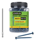 Heavy Duty Outdoor Pocket Hole Screws Set 300Pcs 8 X Two And A Half Inch Blue Coated Weather Resistant With Washer Head