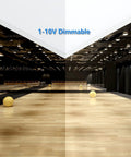 2x2 Ft LED Flat Panel Light Fixture Dimmable Backlit Ceiling Light With 3 Color Temperature Options in a gym setting