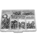 100 Piece Eye Bolts And Eye Screws Hooks Set For Hanging Crafts DIY Projects Assorted 5 Sizes M2.5 M3 M4 in plastic organizer