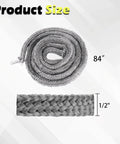 Amazon LikeLion wood stove door gasket rope, 1/2 in x 84 in, graphite-impregnated fiberglass, high-temp 1000F