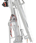Professional Grade Heavy Duty Winch Operated Truck Jib Crane Built Solid Galvanized Steel Finish For Shop Floors displayed at an angle.