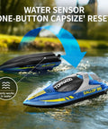 Twin Pack Remote Control Boats For Kids And Adults With Dual Speed Modes, Waterproof Twin-Screw Hulls, pool racing demonstration.