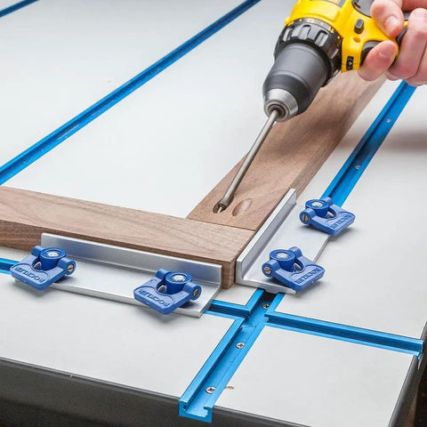 Long Stop for T Track System Heavy Duty Stop Block Accessory for woodworking jigs sleds router tables, securing piece during drilling