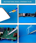 Pro Grade Silicone Repair Mat With Magnetic Features For Electronics Soldering, Two ESD Tweezers And Anti Static Wrist Strap in use