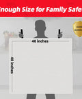 Emergency Fire Blanket 40 By 40 Inches Pack Of 6 For Home Safety Kitchen Camping And Hurricane Prep Oxygen Blocking Fire Suppression Blanket For Mess Free Fire Control displayed in kitchen with 40-inch measurements.
