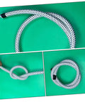 Heavy Duty Garment Steamer Hose Replacement For High Temperature Flexible Tube on green background in various positions